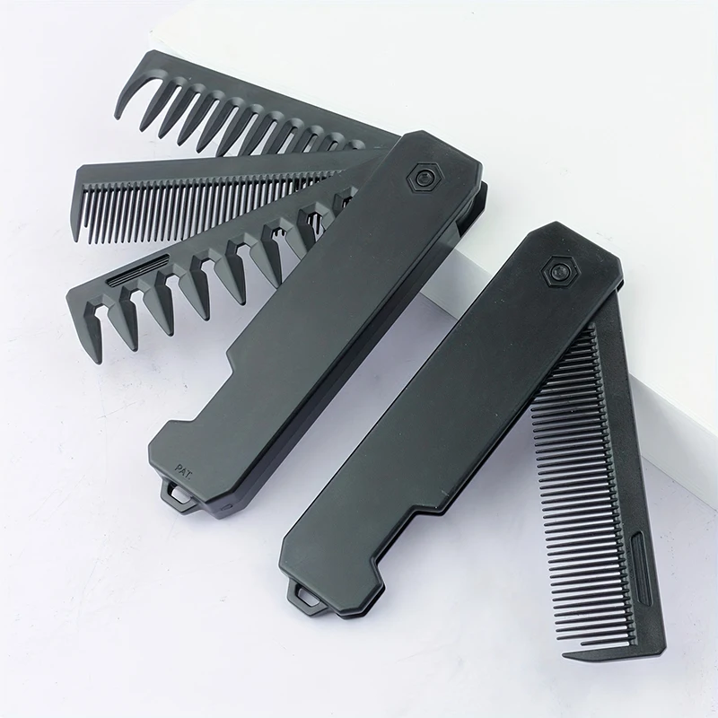 Mens Grooming Travel Kit - Peine de barba plegable 3 en