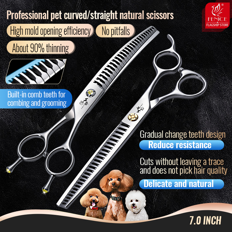 Grooming Scissors - Fenice-Tijeras profesionales VG10 para mascotas, 7