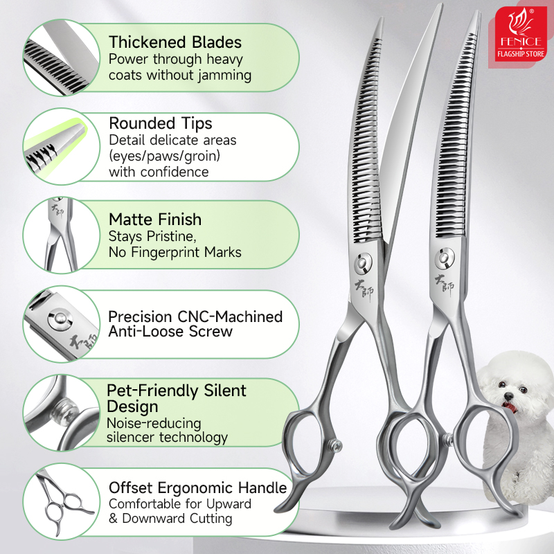 Tijeras Curvas Fenice de Alta  - Grooming Scissors reseña y precio