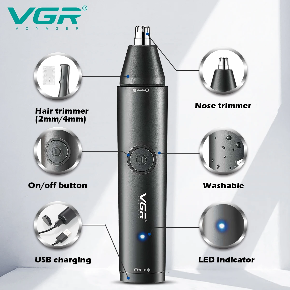 VGR-cortador de pelo de nariz  - Beard Trimmer reseña y precio
