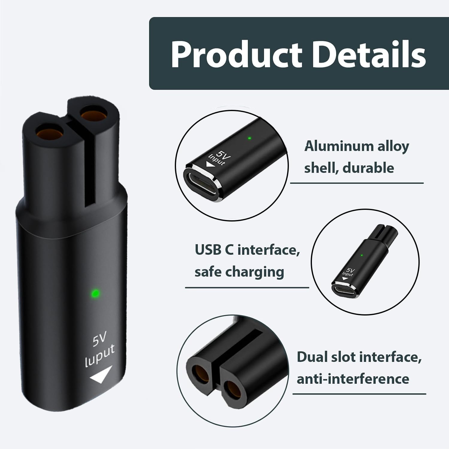 Adaptador de Carga USB Tipo C  - Electric Shaver Rotary reseña y precio